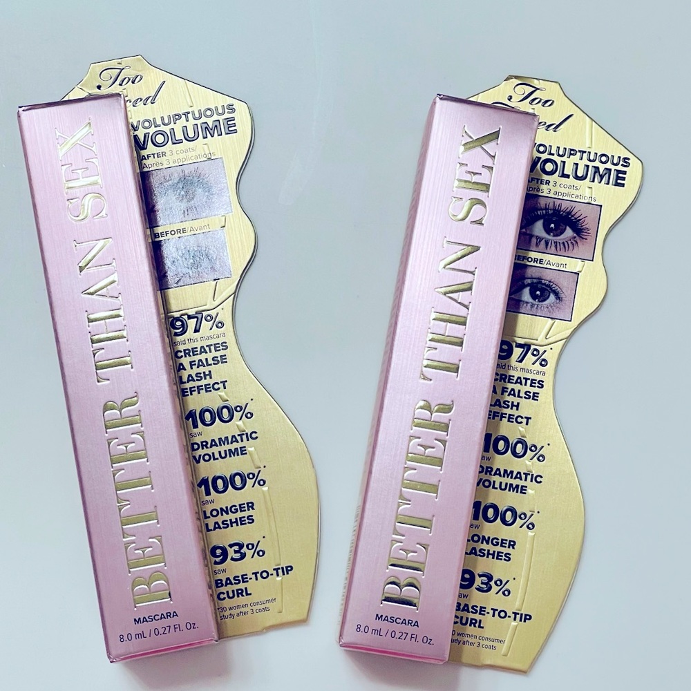 Too Faced Better Than Sex mascara. Brand new in box. NEVER used. Priced for one